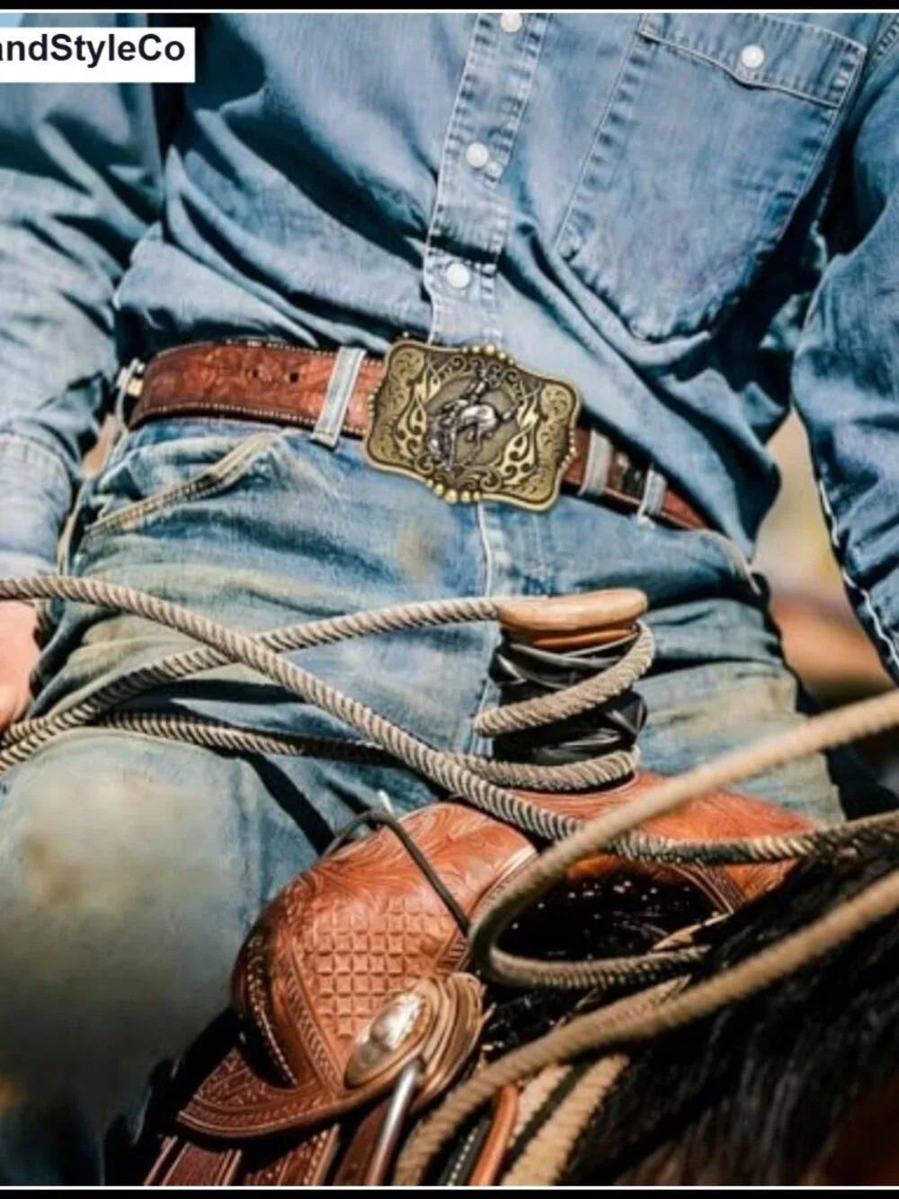 Zinc Alloy Horse Belt Buckle Western Rodeo Gift for Men Women Fits Standard